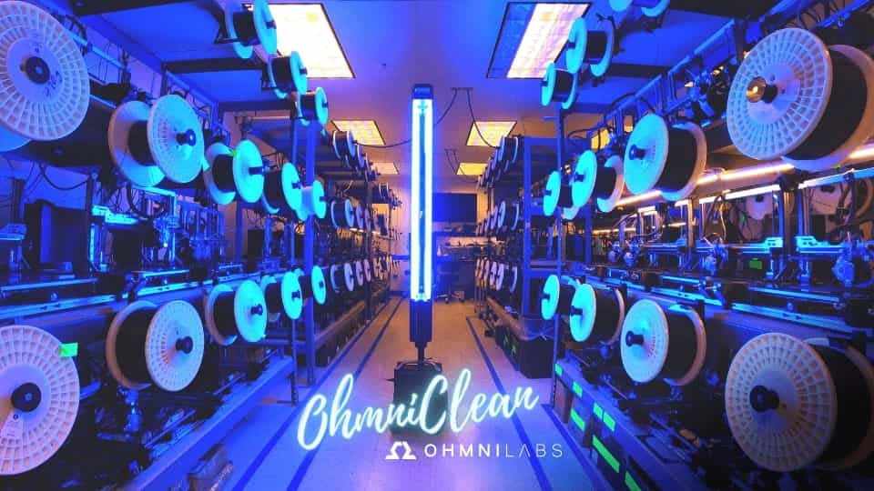 OhmniClean UV-C Disinfection Robot at OhmniLabs 3D Print Room