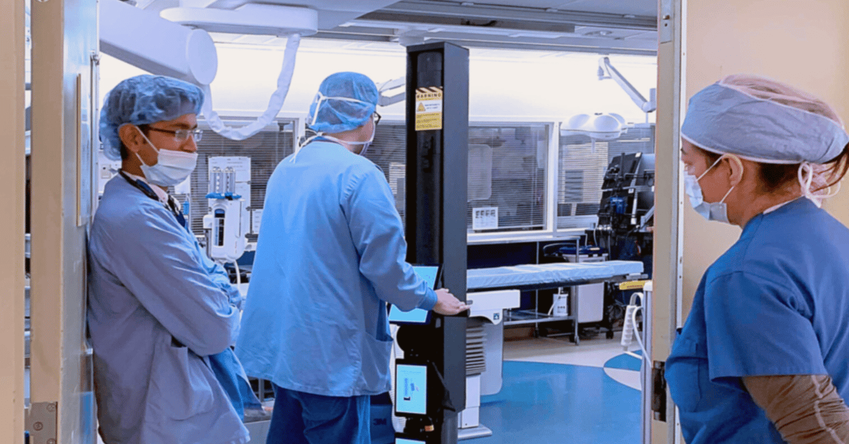 A hospital using OhmniClean for automated disinfection.