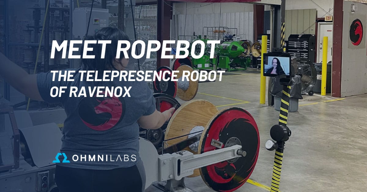 Shows the blog title: Meet RopeBot -- The Telepresence Robot of Ravenox