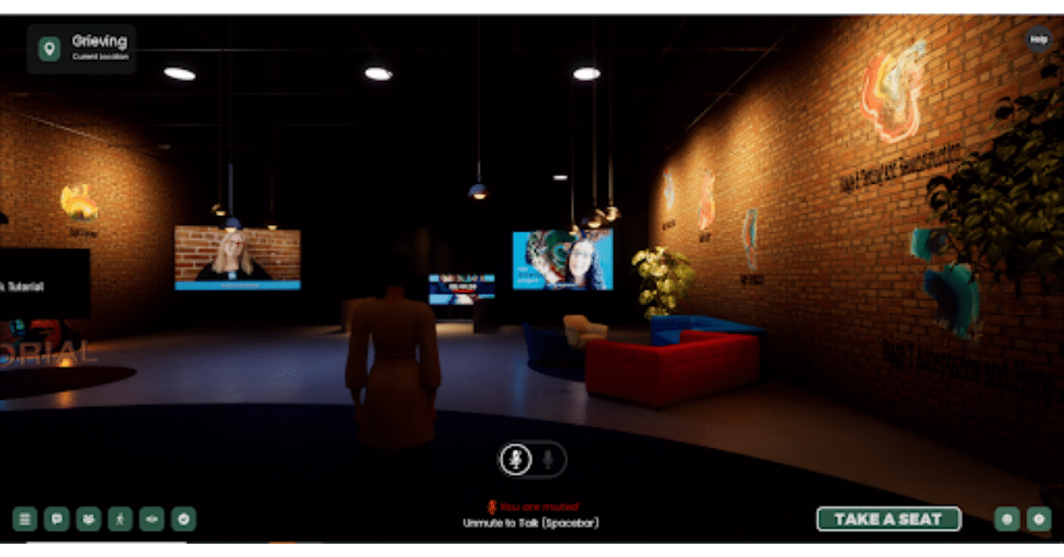 The Grieving Project virtual theater lobby